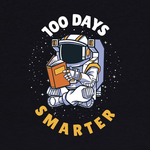 100 Days Smarter 100th Day of School Astronaut Reading Book by Artmoo